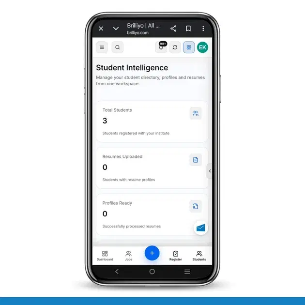 Brilliyo Placement Engine – Add Students